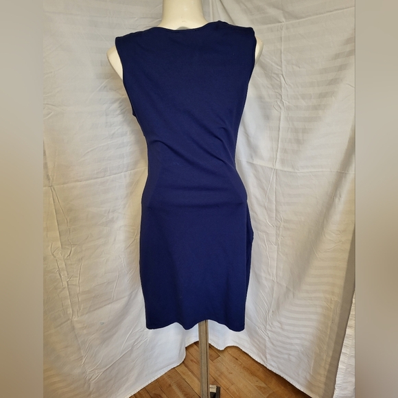 Elegant Navy Sleeveless Dress, Size Large - Picture 2 of 4